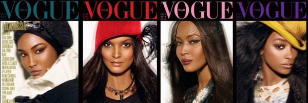 Vogue İtalya, Temmuz 2008. Siyah model, tasarımcı ve yazarlara adanan A Black Issue.