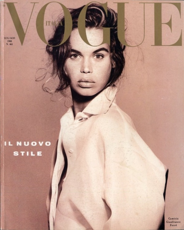 Vogue İtalya, Ağustos 1988. Vogue İtalya'nın Franca Sozzani yönetimindeki ilk kapağı.