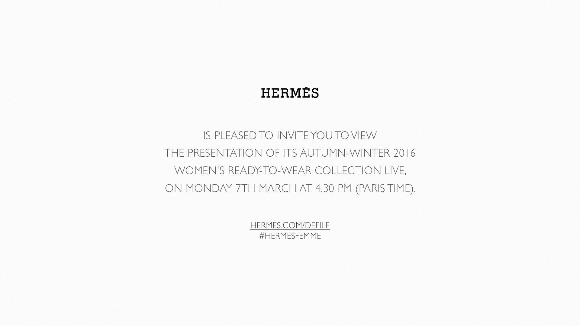 Canlı: Hermés Sonbahar/Kış 2016-17