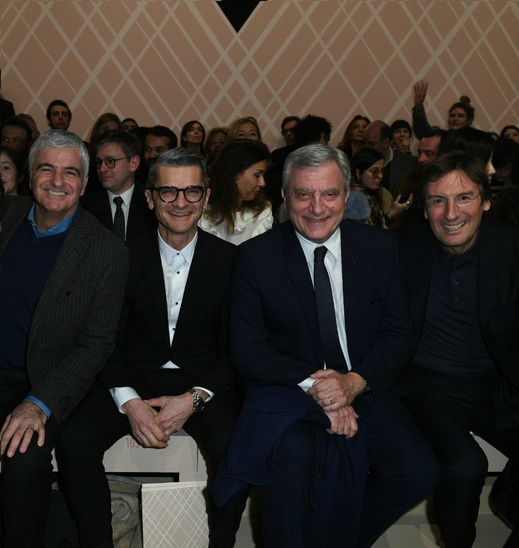 Pietro Beccari, Silvia Venturini Fendi and Antonio Belloni at the Fendi  Men's Fall/Winter 2018-19 Fashion Show